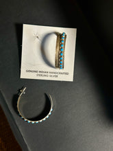 Load image into Gallery viewer, Snake eye feathered hoops
