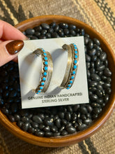 Load image into Gallery viewer, Snake eye feathered hoops
